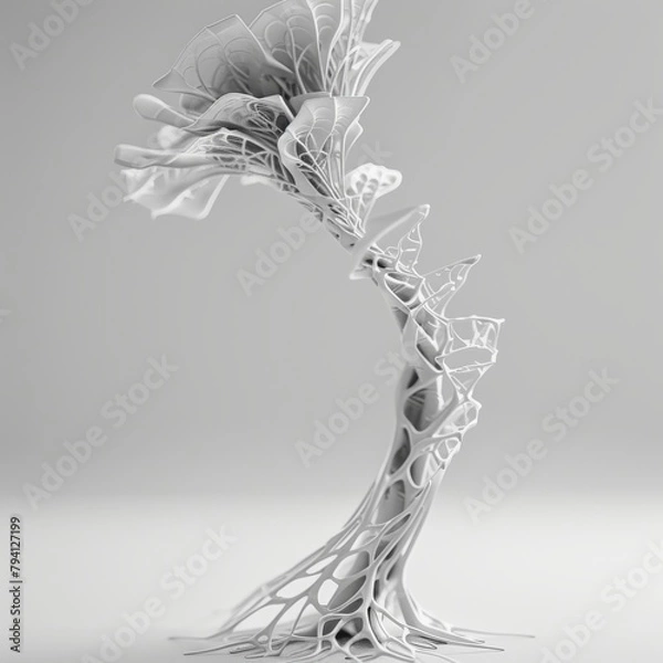 Fototapeta black and white macro organic xray texture nature form abstract macro nature structure flower form background