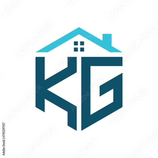 Fototapeta KG House Logo Design Template. Letter KG Logo for Real Estate, Construction or any House Related Business