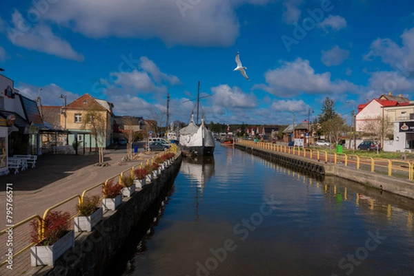 Obraz Harbor promenade in Leba. Poland