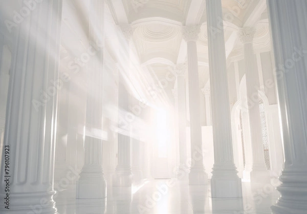 Fototapeta Serene Light in Classic Architecture Hall