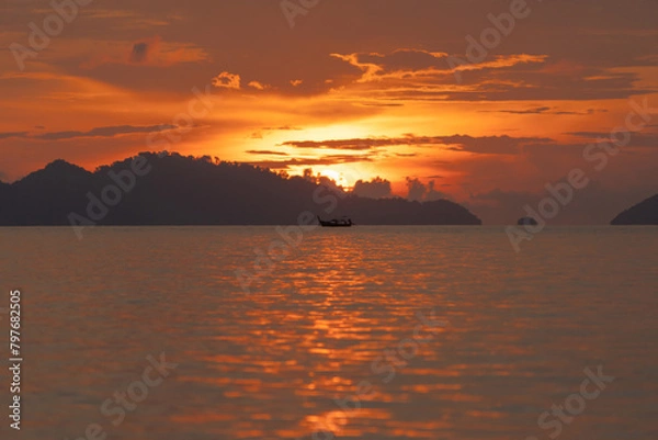 Fototapeta Clear blue turquoise seawater, Andaman sea in Phuket island in summer season, Thailand. Water in ocean pattern wallpaper background.