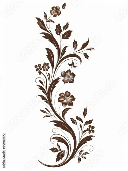 Fototapeta Vintage Floral Divider for Invitations and Decorations Generative AI