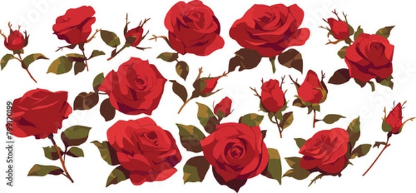 Fototapeta red rose clipart vector for graphic resources