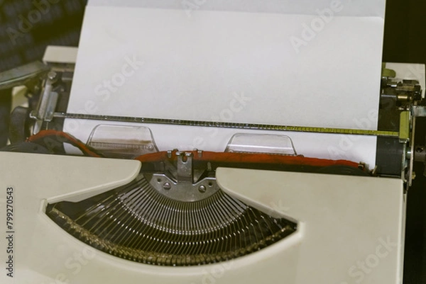 Fototapeta Vintage Typewriter With Paper. Close-up