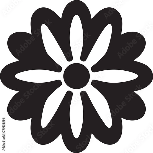 Fototapeta groovy daisy flower, pictogram