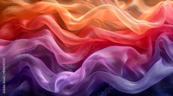 Fototapeta Colorful flowing fabric waves