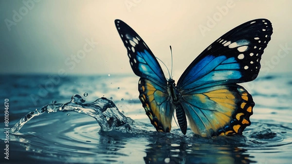 Fototapeta Oil painting , beautiful butterfly.
