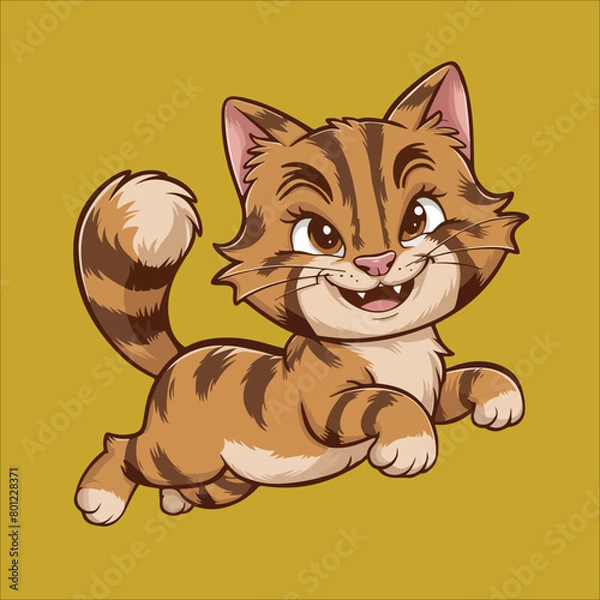 Fototapeta Cat Stickers Vector - Happy Cat Sticker Vector