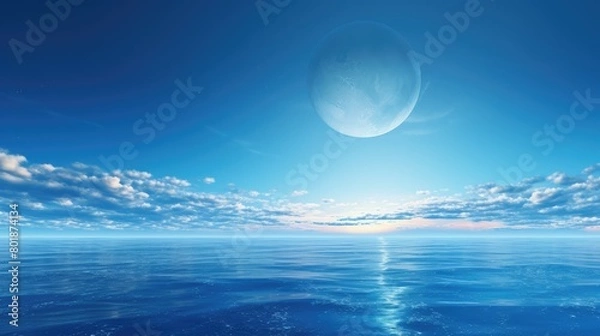 Fototapeta moon over water