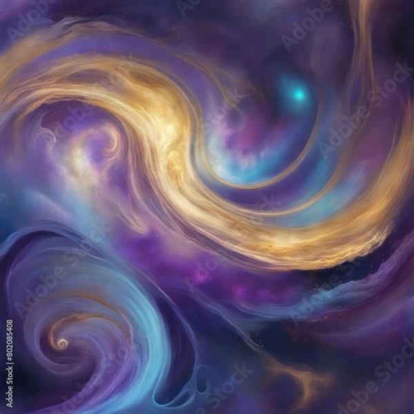 Fototapeta Discover a celestial dance of color and light in this artistic cosmic swirl