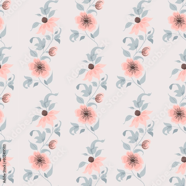 Fototapeta Seamless floral pattern. Background in small flowers for textiles, fabrics, cotton fabric, covers, wallpaper, print, gift wrapping, postcard, scrapbooking.