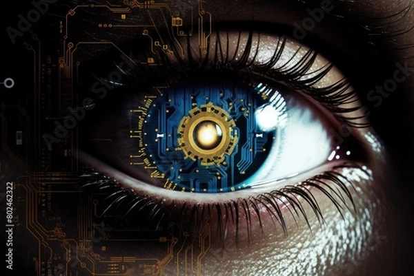 Fototapeta Futuristic Cybernetic Eye