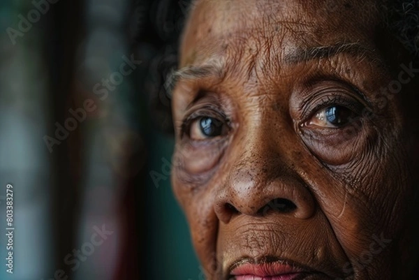 Fototapeta Portrait of a senior woman in a nursing home