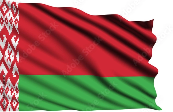 Fototapeta Belarus flag with fabric structure