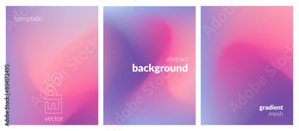 Fototapeta Abstract liquid background. Variation set. Color blend. Blurred fluid texture. Vibrant gradient mesh. Modern template for posters, ad banners, brochures, flyers, covers, websites. EPS vector image