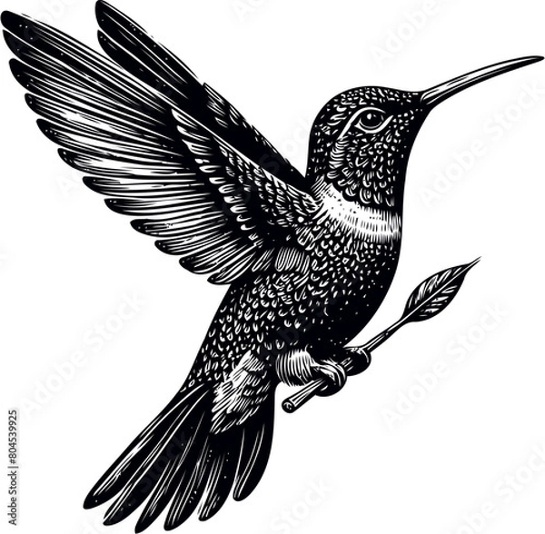 Fototapeta humming bird vector illustration