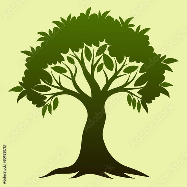 Fototapeta Olive tree vector illustration isolated on a white background. Olive tree logo concept illustration.