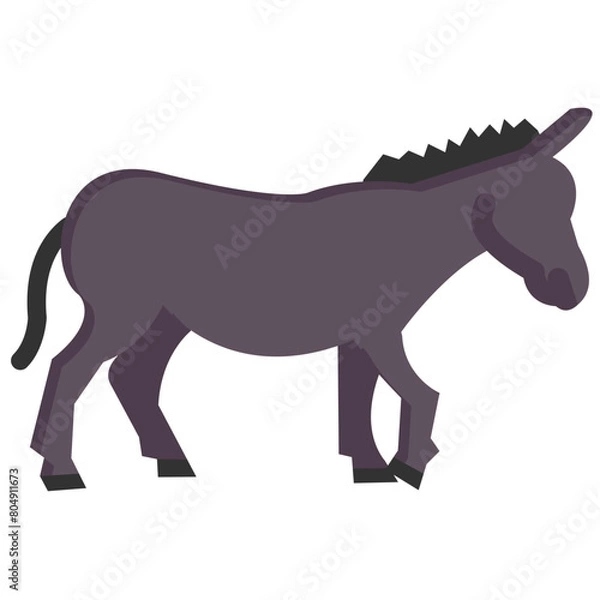 Fototapeta donkey flat vector icon