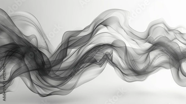 Fototapeta Abstract image with black dynamic swirling lines.