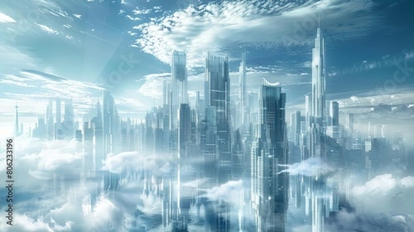 Fototapeta Presenting a futuristic city concept, envisioning urban development and technological advancement.