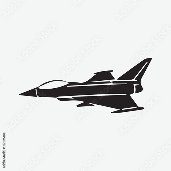 Fototapeta Fighter Plane Vector Clipart Element Design Black Color Alien Plasma Rifle