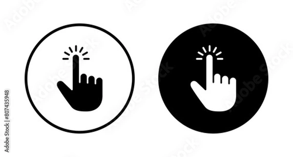 Fototapeta Hand click icon vector isolated on white background. pointer icon vector. hand cursor icon vector