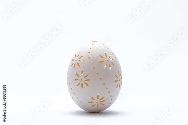 Fototapeta Traditional Easter eggs on white background.