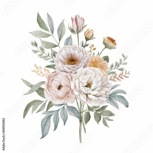 Fototapeta soft pink pastel floral bouquet