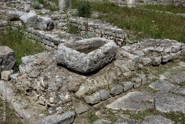 Obraz The remains of Cemenelum - a basilica, baths and amphitheater are located on the hill of Cimiez, the ancient Roman city of Cemenelum. Nice, France. 