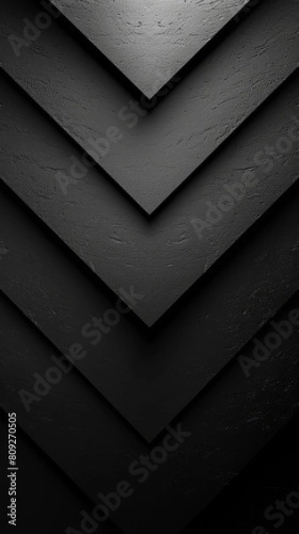 Fototapeta Black textured layers forming sharp zigzag patterns