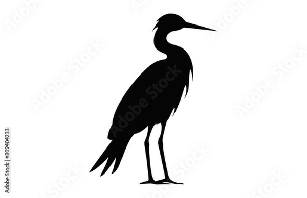 Fototapeta Snowy Egret Bird Silhouette Vector art, Egret black Silhouette Clipart