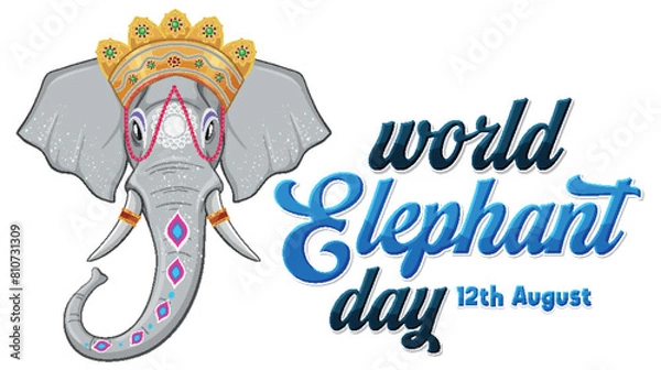 Obraz Colorful vector of an elephant celebrating World Elephant Day.