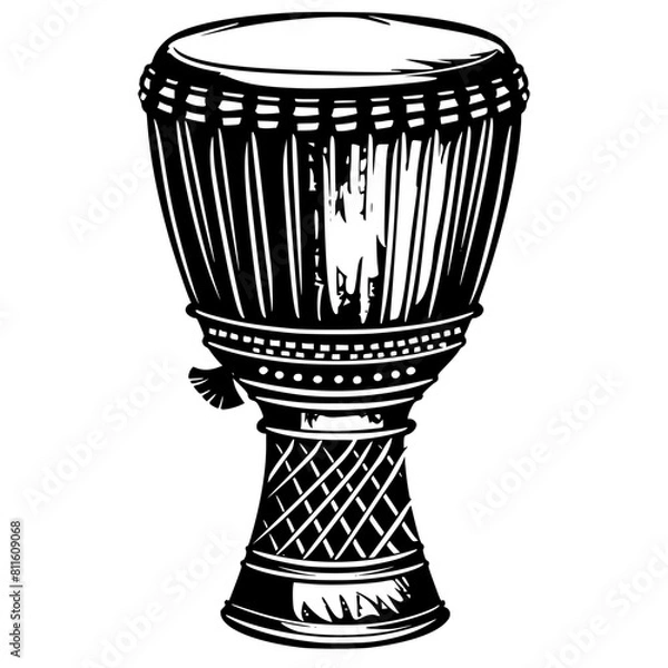 Fototapeta drum, music, djembe, percussion, instrument, isolated, bongo, musical, wood, traditional, sound, drums, leather, culture, white, object, ethnic, art, wooden, beat, rhythm, old, skin, tribal, indigenou