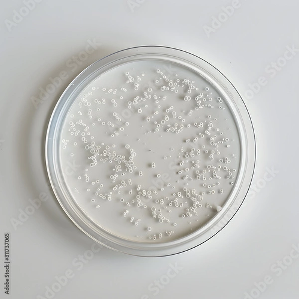 Fototapeta Top view of a petri dish isolated on white background