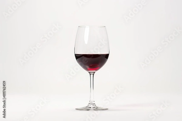 Fototapeta Wine Glass on a Blank White Surface.