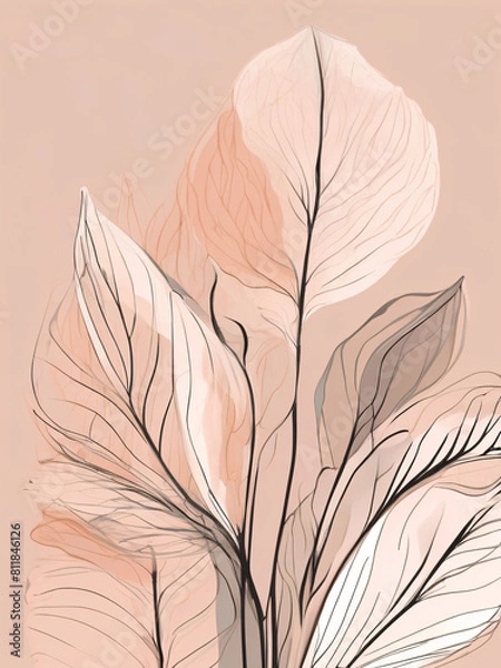 Fototapeta Captivating Minimalist Botanical Artwork