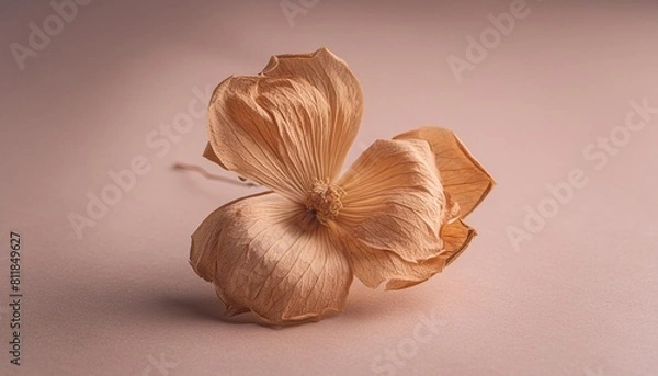 Fototapeta one dry tropical flower isolated on light background macro