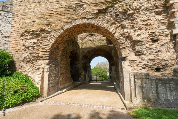 Fototapeta Remains of an old castle in Newark on Trent, Nottinghamshire, UK