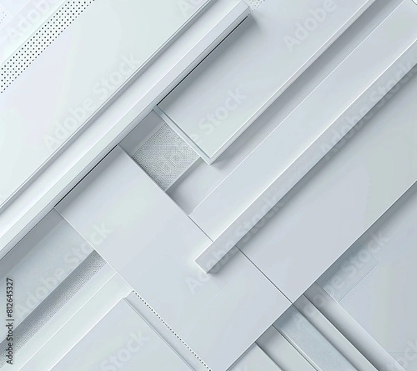 Fototapeta A modern architectural detail shot with white geometric patterns for a minimalist aesthetic