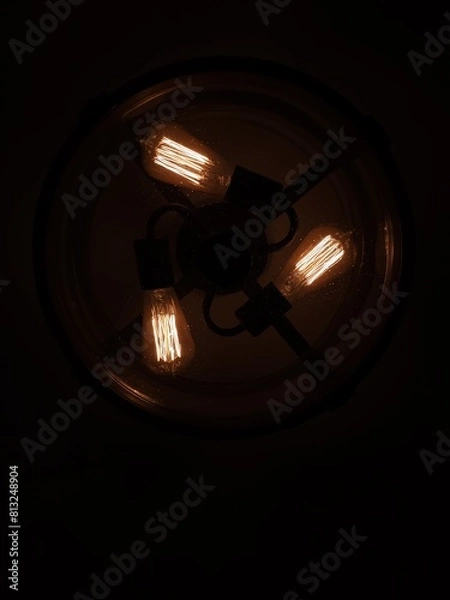 Fototapeta Light bulb with dark background.