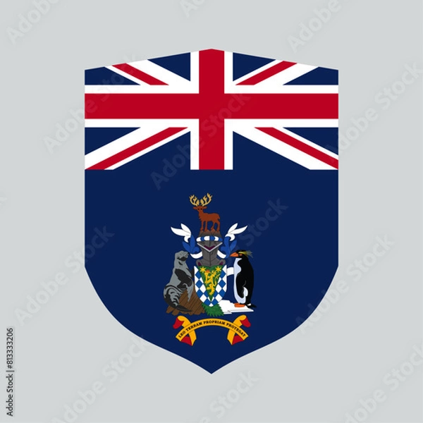 Obraz South Georgia and the South Sandwich Islands Flag in Shield Shape