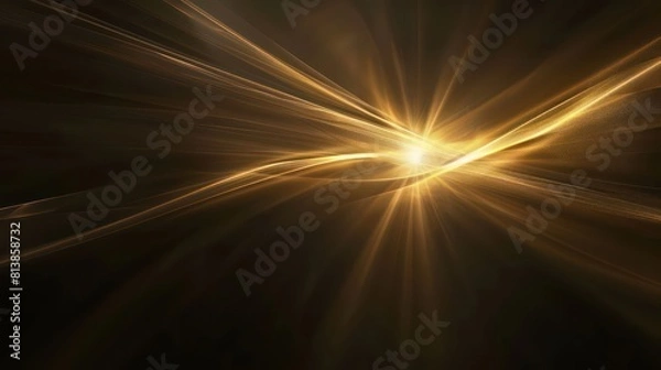 Fototapeta golden light rays on black background with abstraction pattern for spark template on a spectacular backdrops