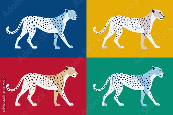 Fototapeta cheetah cartoon vector illustration