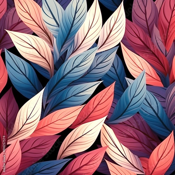 Fototapeta Abstract colorful Leaves pattern background