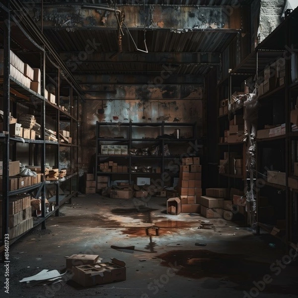 Fototapeta abandoned warehouses, background for scenes

