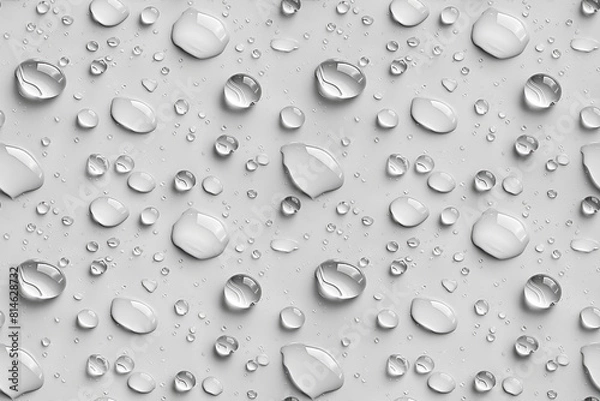 Fototapeta water drops on a white background, seamless texture