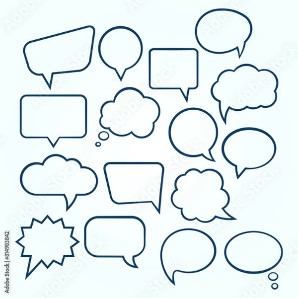 Fototapeta Blank empty speech bubbles vector illustration