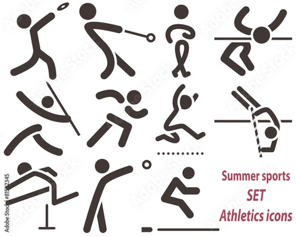 Fototapeta Set of athletics icons