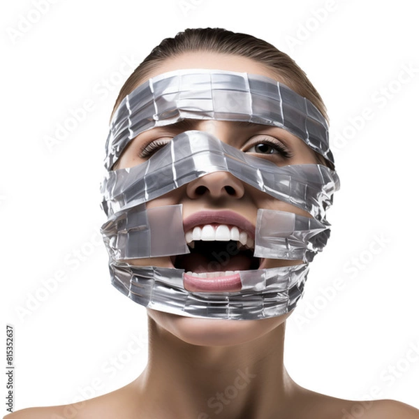 Fototapeta duct tape face