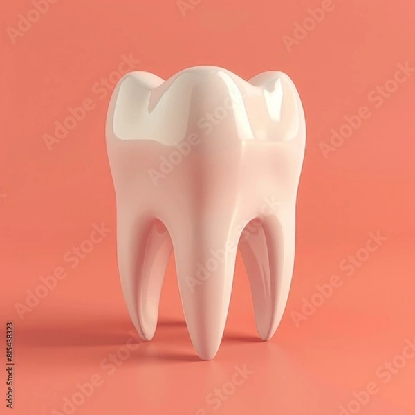 Fototapeta Impacted Tooth 3D Icon Illustrate an impacted tooth partially visible and tilted beneath the gum line, AI Generative